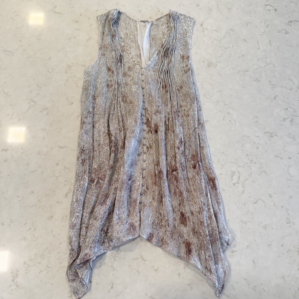 Elie Tahari Silk Shimmer Sleeveless Blouse